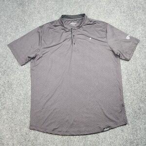Primo Polo Shirt Mens XL Gray Chevron Print Short Sleeve Performance Casual